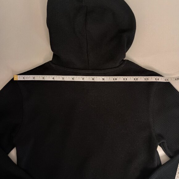 H&M Boys Black Waffle Hoodie Kangaroo Pocket Size 8 Excellent Condition - Picture 10 of 15